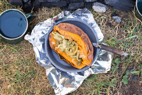 Onion Stuffed Sweet Potato