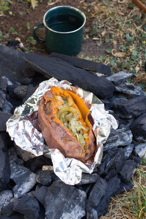 Onion Stuffed Sweet Potatoes
