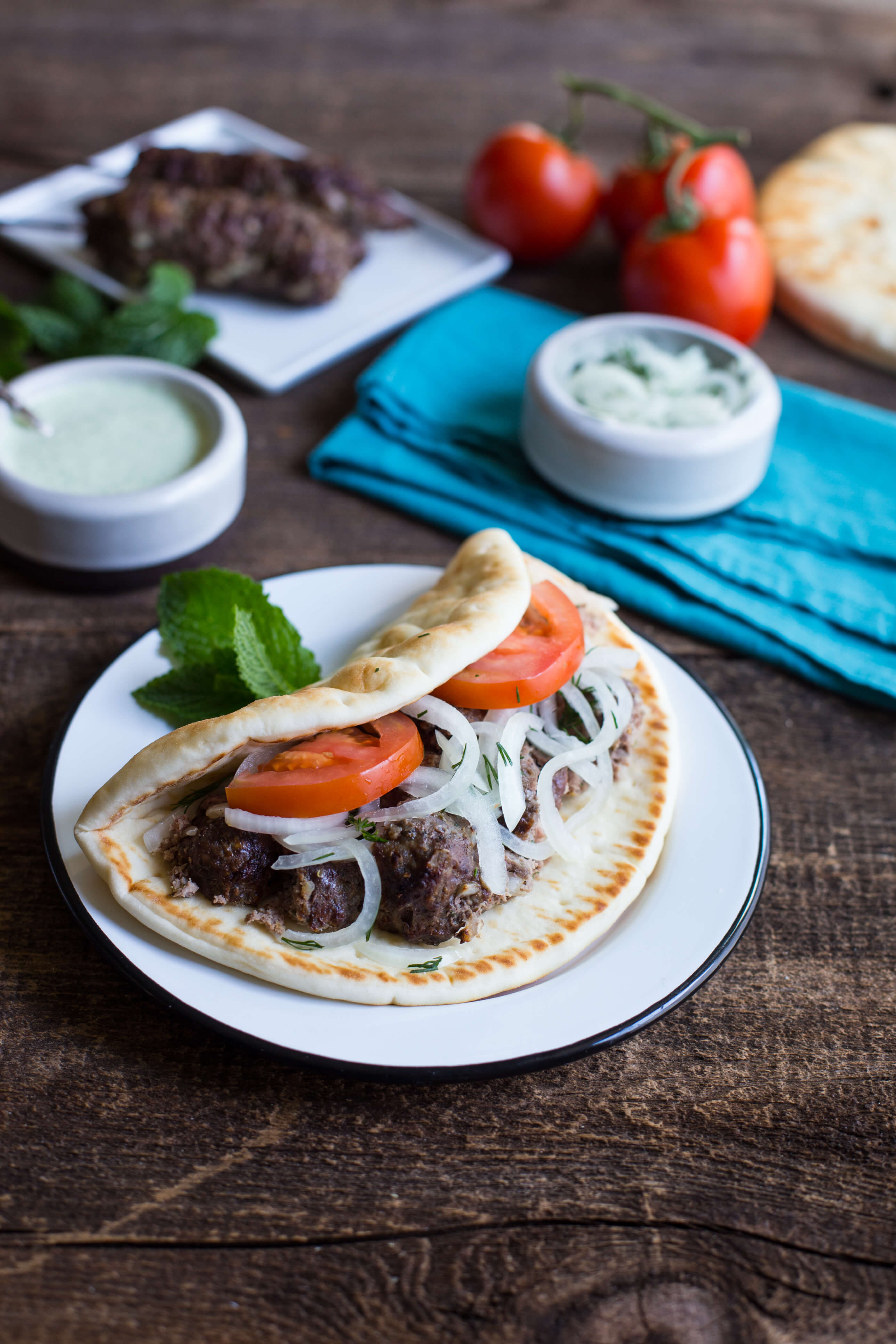 What a wonderful way to enjoy the taste of raw onions with this fabulous Grilled Beef Gyros with Marinated Onions dish. Easy to make and devour. #OnionsintheRaw