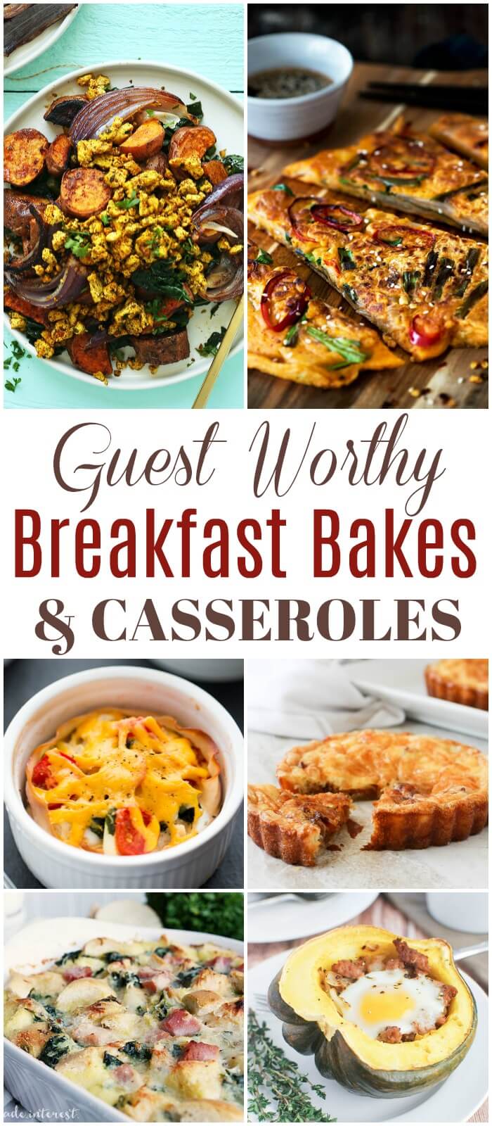 During the holidays serve family and friends delicious and amazing Guest Worthy Breakfast Bakes and Casseroles. These recipes are perfect for any occasion. 