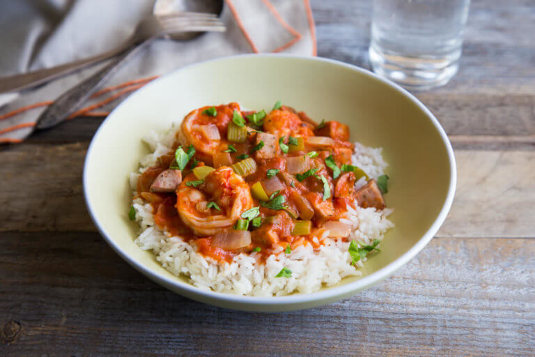 Shrimp and Chicken Sausage Gumbo