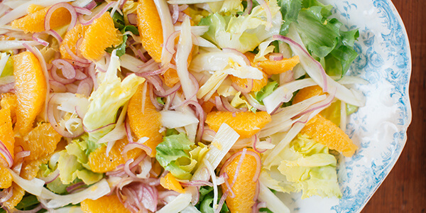 Escarole Salad with Oranges and Red Onion National Onion Association