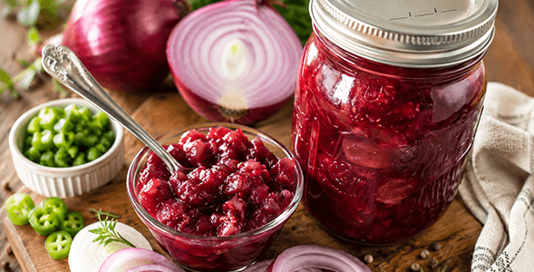 Onion Raspberry and Jalapeno Chutney