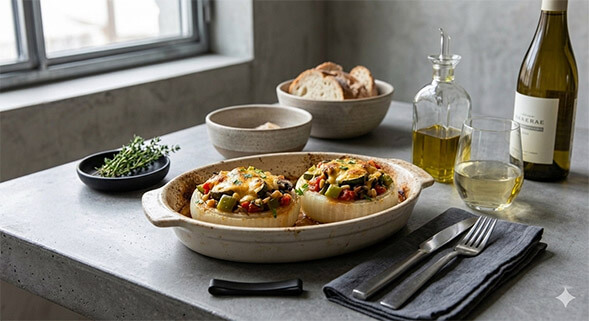 Stuffed Onion Ratttouille Style