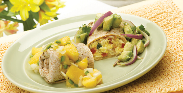 Ranch-Style Breakfast Burrito with Two Onion Salsas National Onion Association