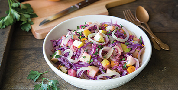 Red Cabbage and Onions with Apples & Apricots recipe National Onion Association