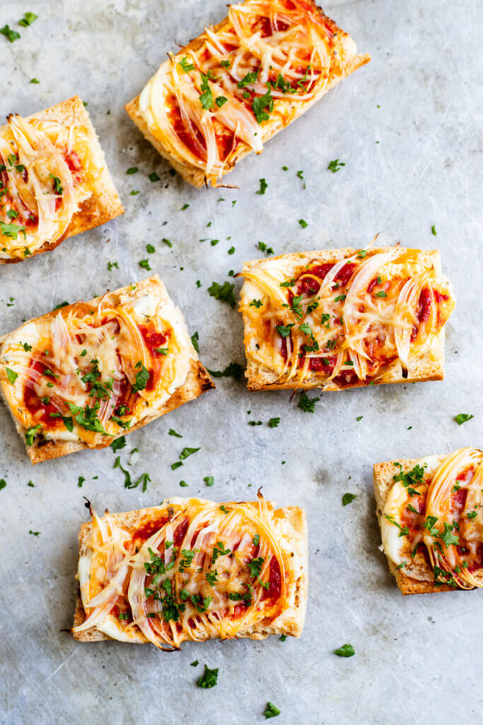 Crusty Onion Bruschetta pieces
