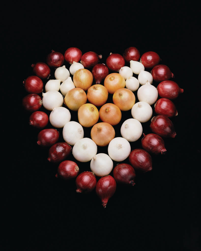 onions in the shape of a heart