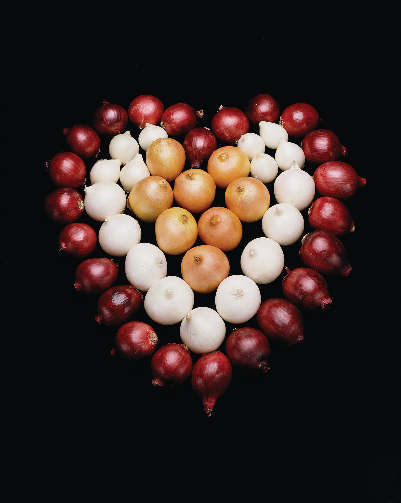 onions in the shape of a heart