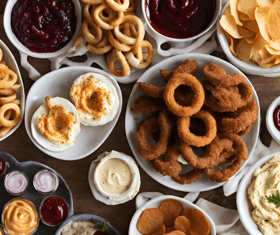 Table full of snacks