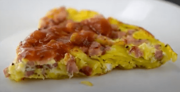 Spanish Potato and Onion Omelet on a white plate