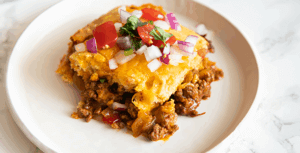 Tamale Pie on white plate