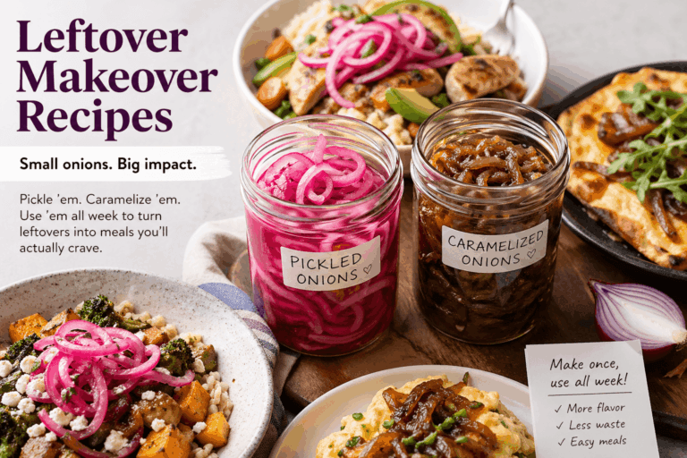 photo illustration of caramelized and pickled onions