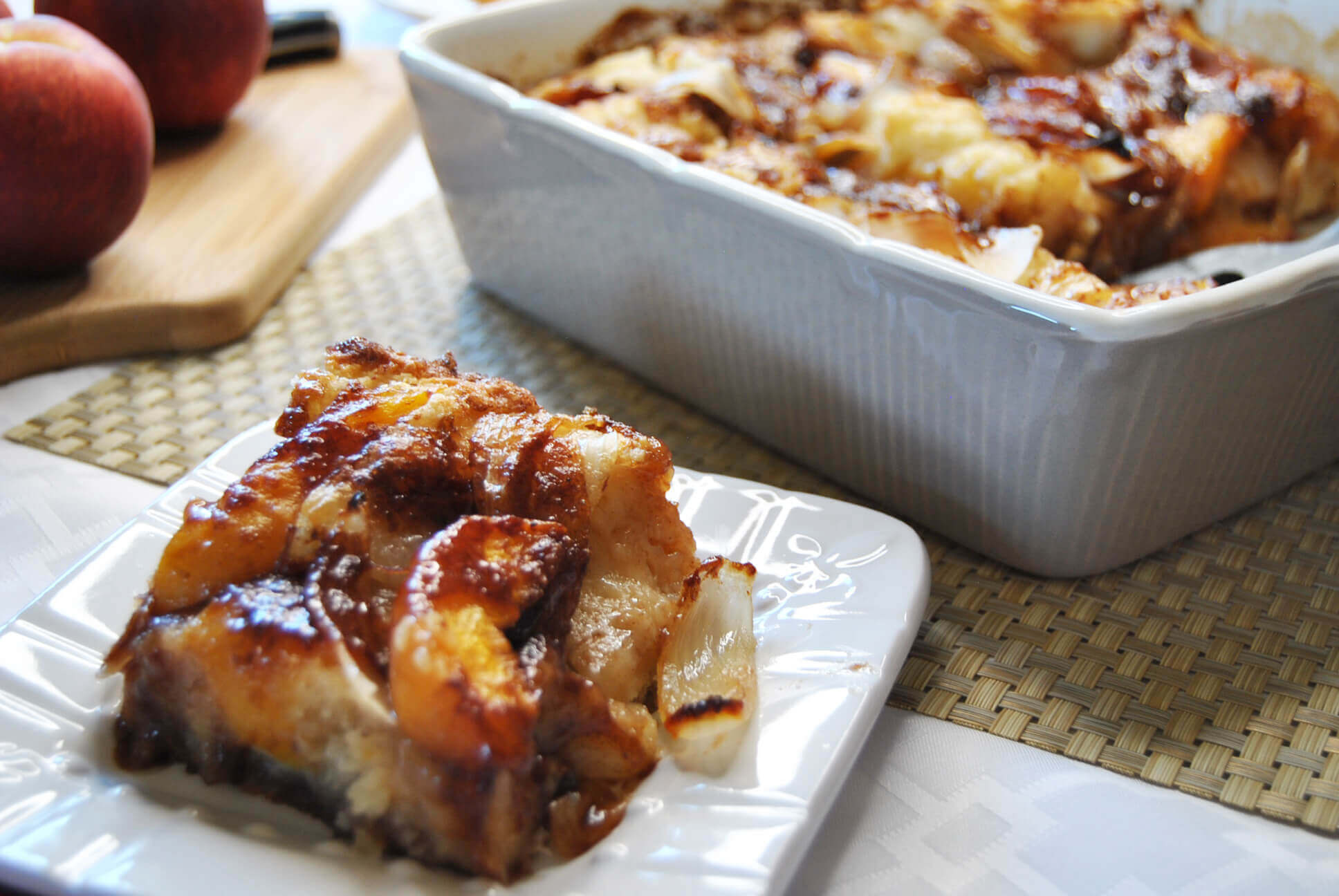 Peach and Onion Coffee Cake